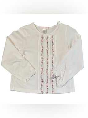 Janie and Jack Riding Club Long-Sleeve Tee with Pink Floral Embroidery 3T